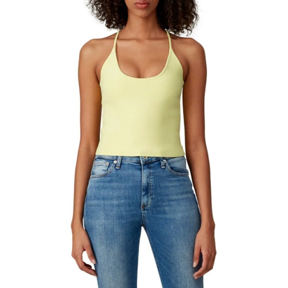 ALC Lemon Yellow Ava Viscose Knit Camisole Top Size Large